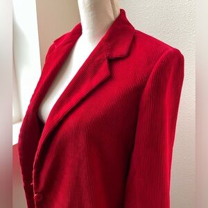 Vintage Red Corduroy Women's Blazer